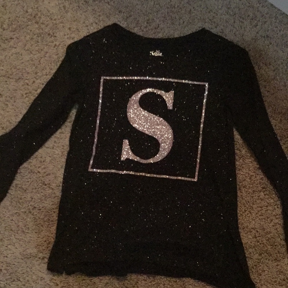 Glittery Black and Rosegold Long-sleeve shirt